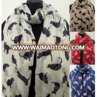 Popular Magic Cool Scarf Cat Prints Fine Cotton /Chiffon Scarf