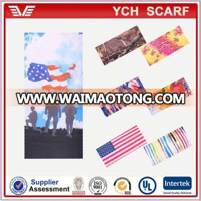 Colorful pattern cheap custom head scarf head wrap multifunctional seamless tube bandana scarf