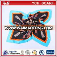 No MOQ Custom brand logo print silk scarf