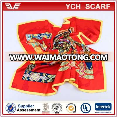 Cheap price printed square silk scarf wholesale china