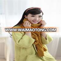 yellow color knitted adult acrylic scarf manufacture