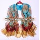 2018 new arrival luxury branded silk scarf long printed chiffon hijab